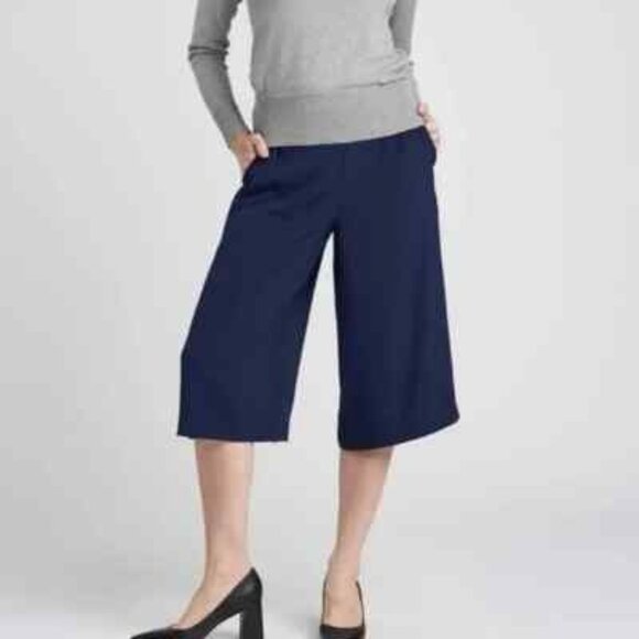 Universal Standard Size L 22/24 Elvo Culottes Cropped Pant Maritime Blue NWT - Picture 1 of 8